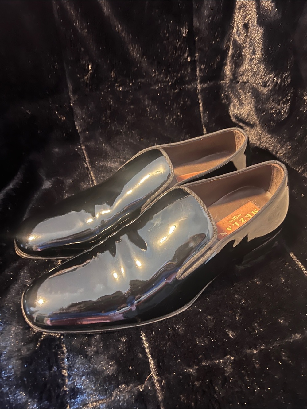 Mezlan Black Patent Leather Slip-On Loafers